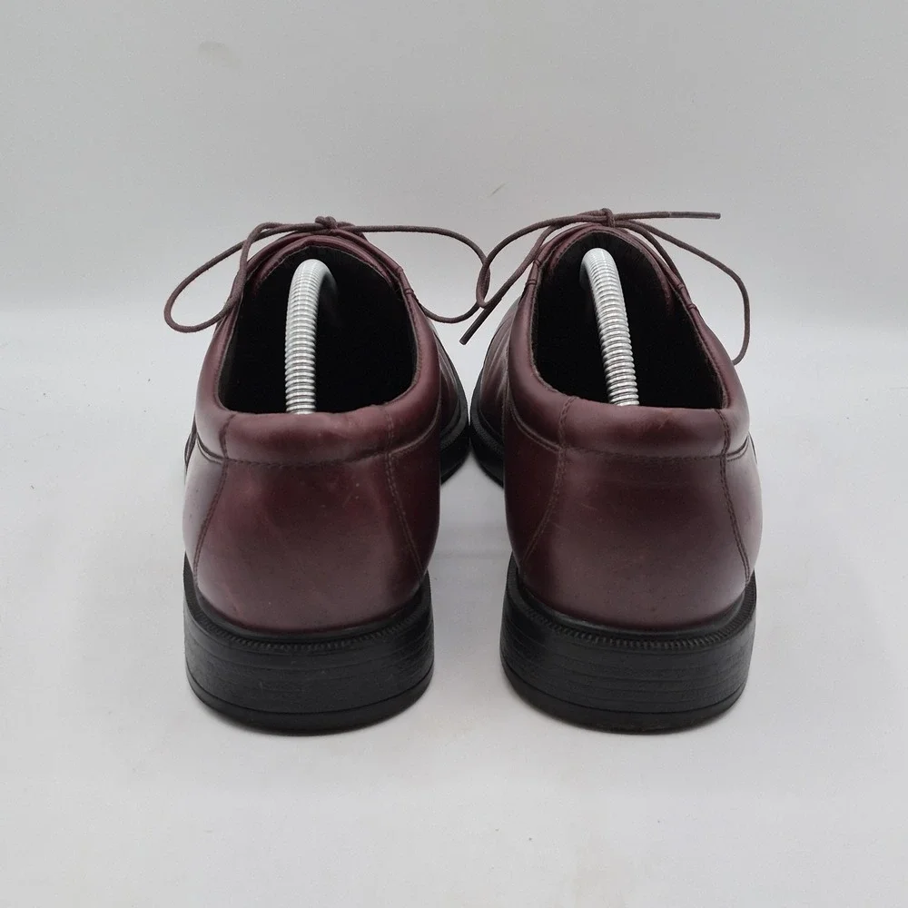 Rockport Shoes Mens Size 10.5 Red Leather Cap Toe Oxford Dress Lace Up M4347‎